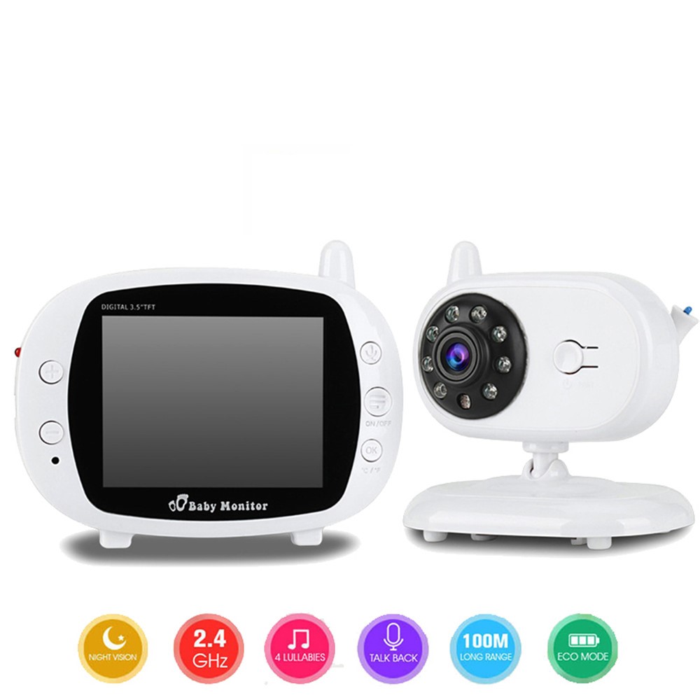 Sunluxy® - Cámara de videovigilancia para bebés con monitor LCD en color,  inalámbrica, con 2 canales